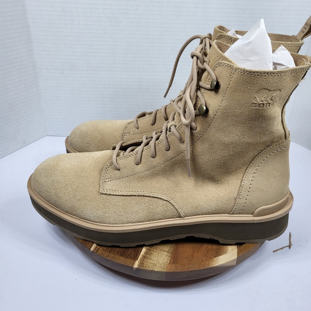 Sorel Hi-Line Lace Boots Men 11 Canoe Tan Excellent Waterproof Suede NM4804-262